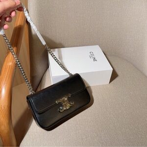 Celine leather single-shoulder bag, 20×11×4cm